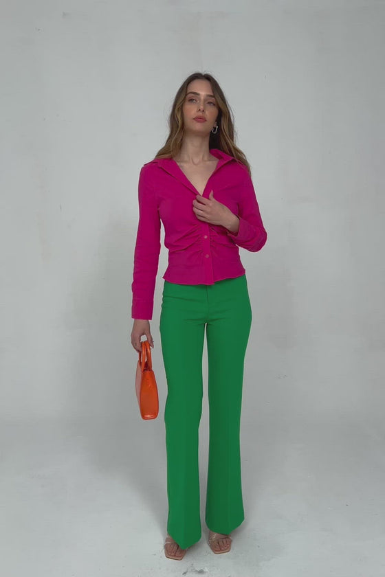 Pantalon large vert