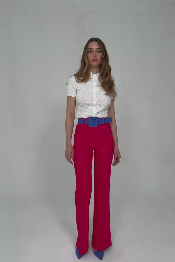 Wijde fuchsia broek