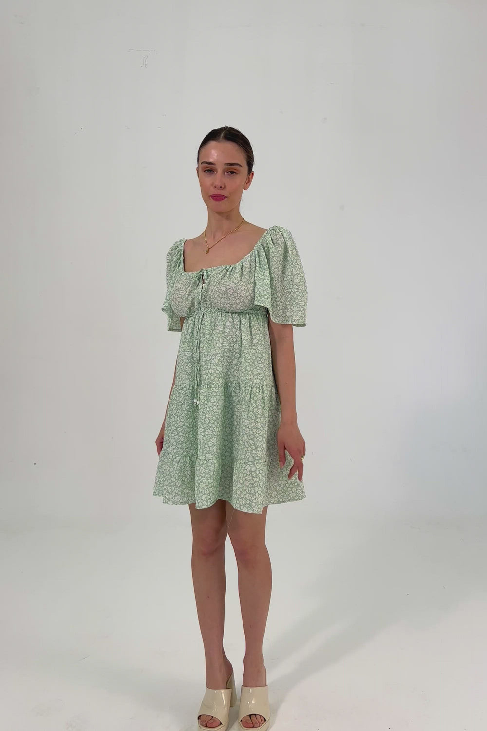 LACING THE DETAILED DRESS - MINT