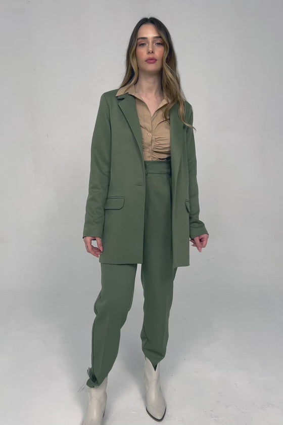 High Waist Carrot Pants Khaki