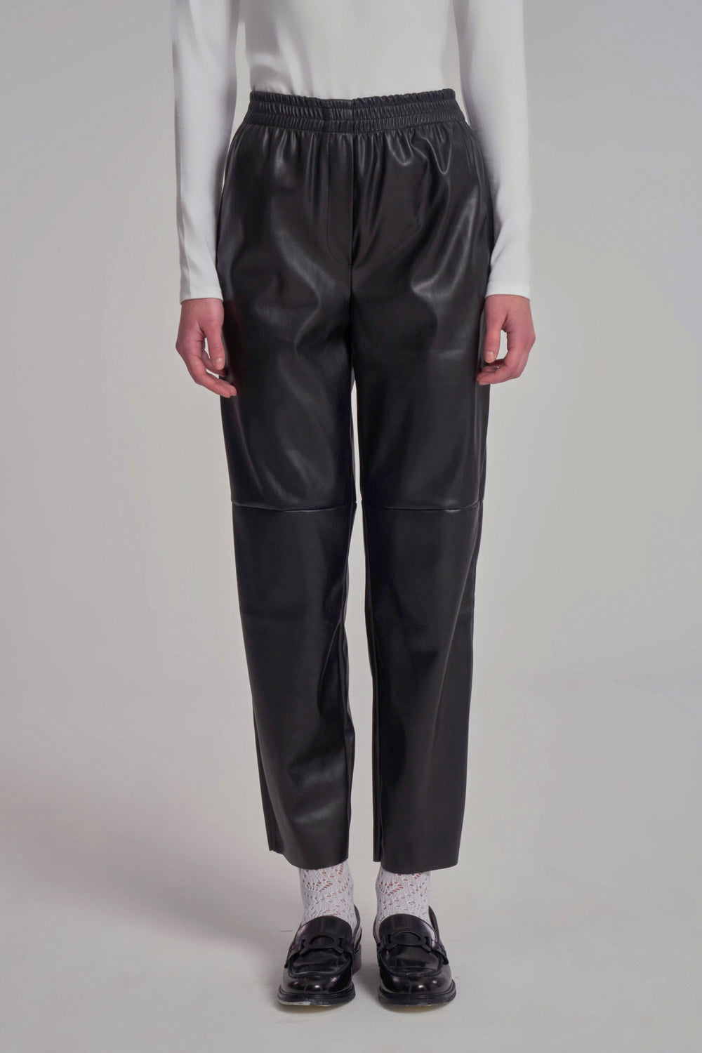 Leather Jogger Pants - Black