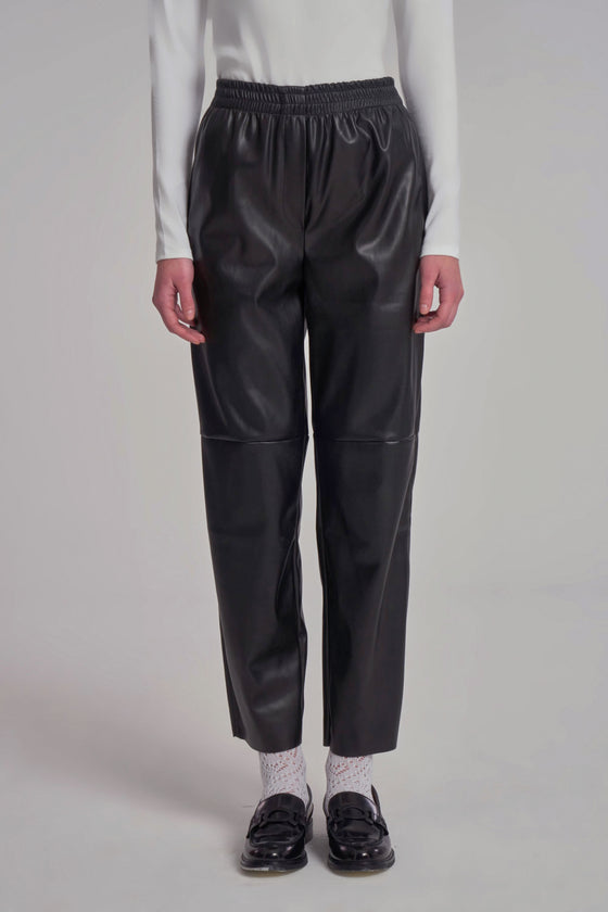 Leather Jogger Pants - Black