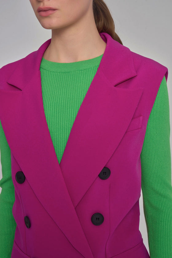 Veste Blazer Sans Manches - Orchidée