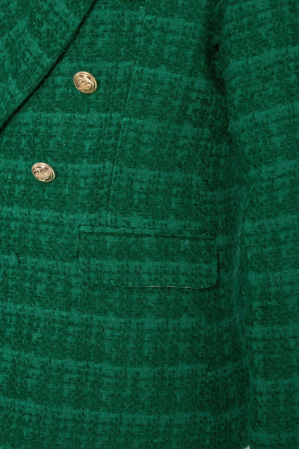 Double Breasted Collar Tweed Jacket