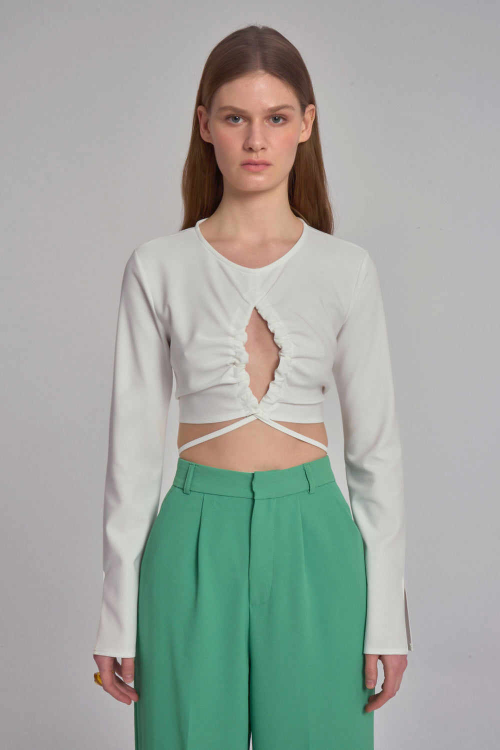 Blouse met open halslijn