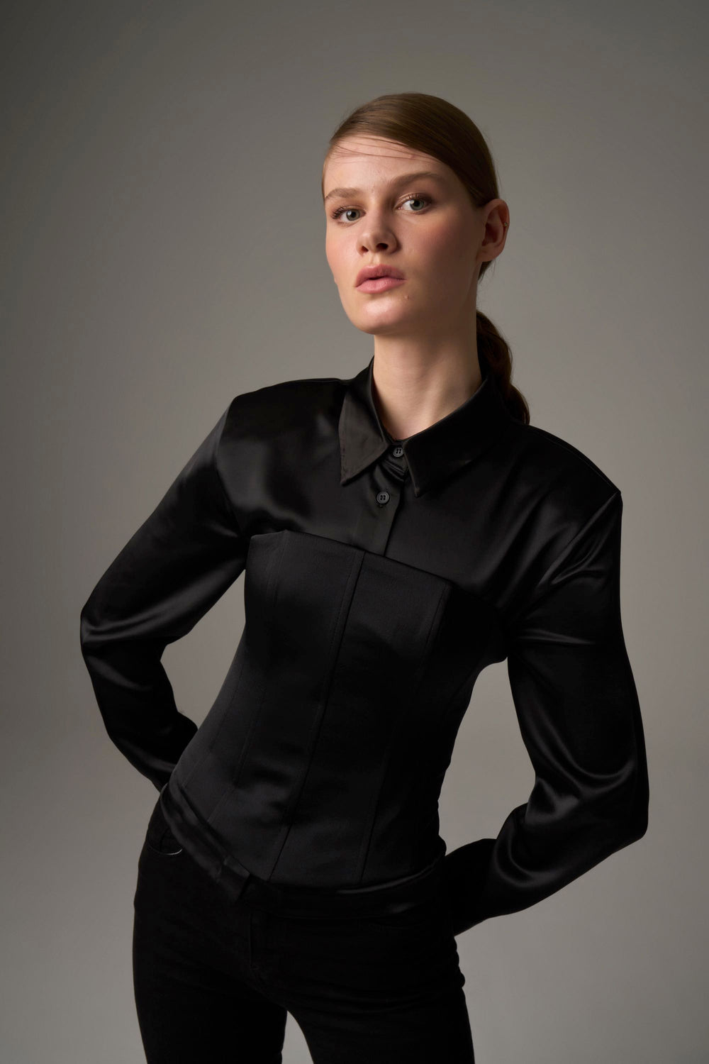 Satin Shirt - Black