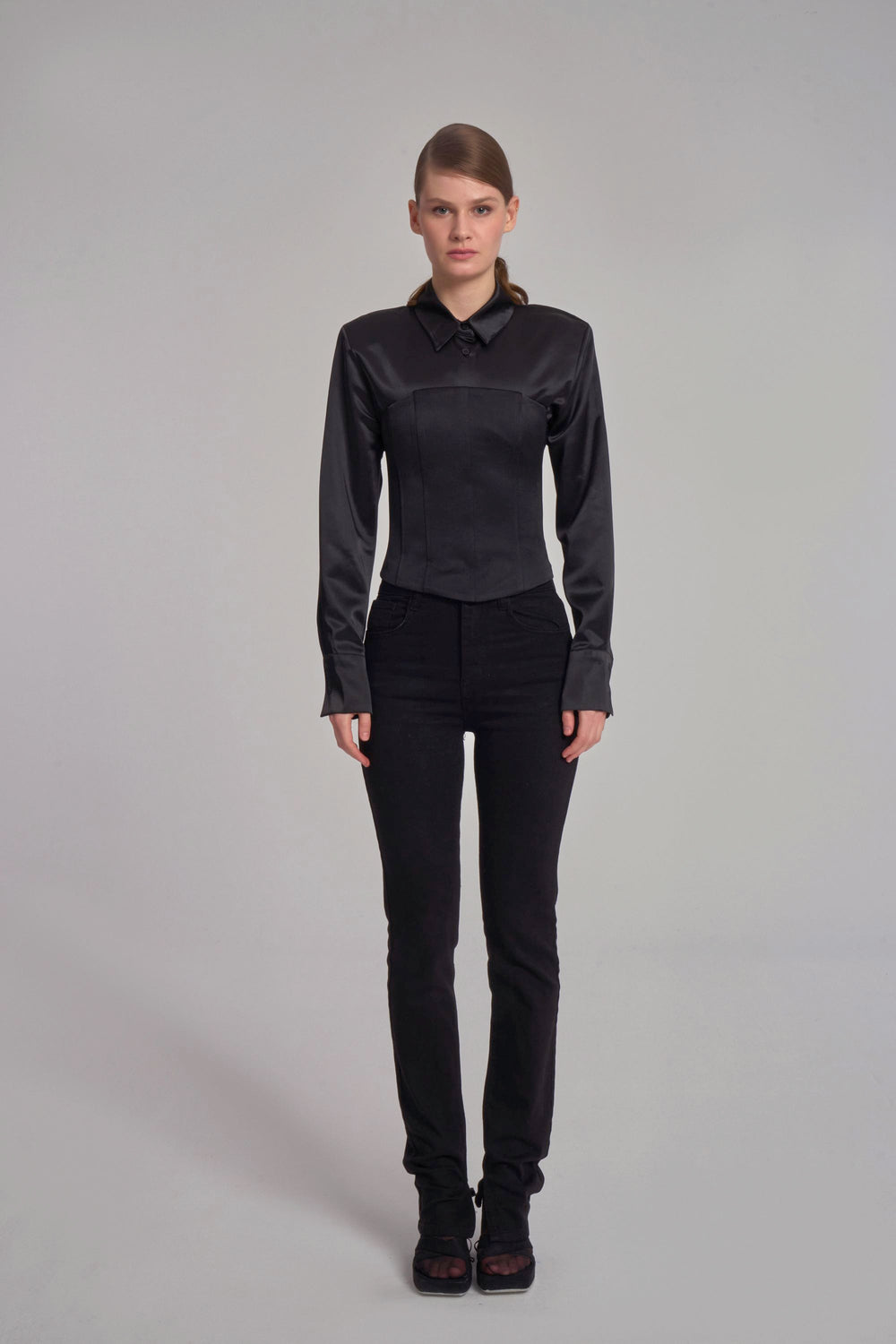 Trousers With Split Legs - Black