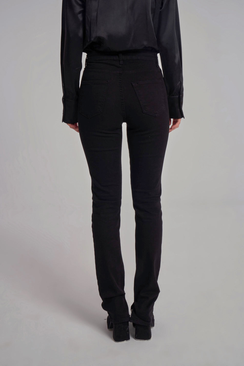 Trousers With Split Legs - Black