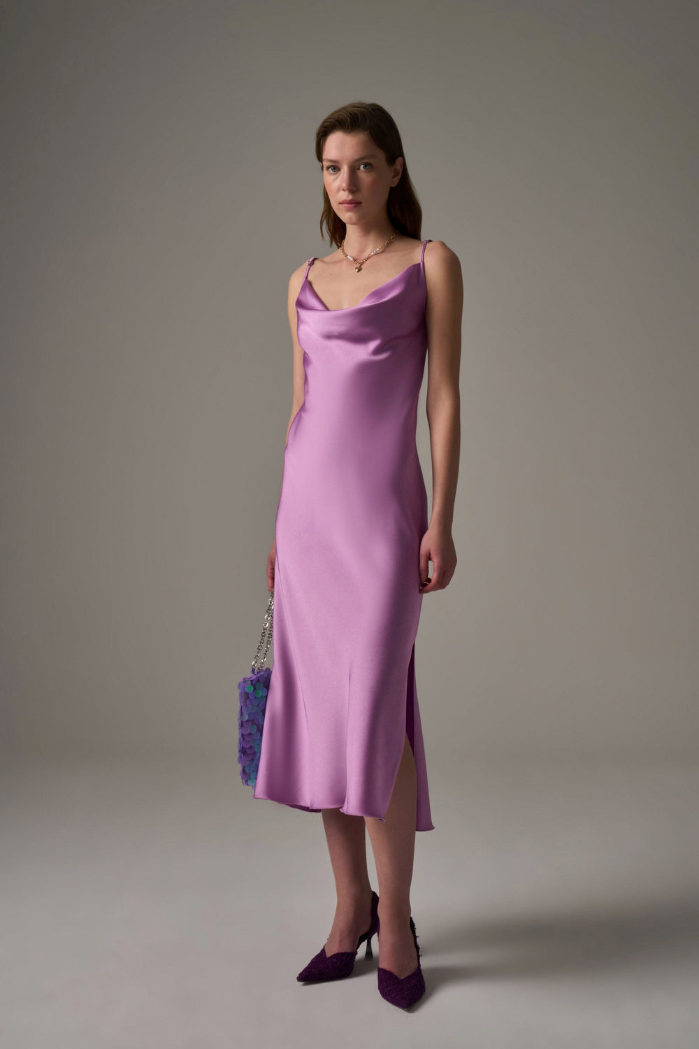 Slip Dress With Plunging Neckline