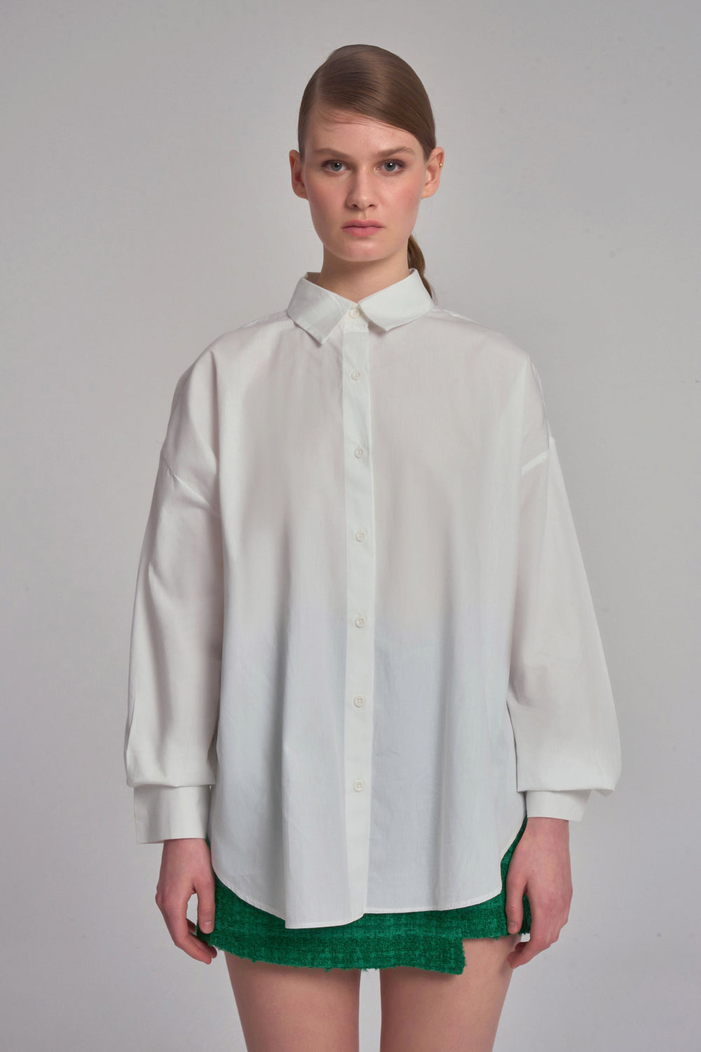 Chemise oversize à épaulettes - Blanc