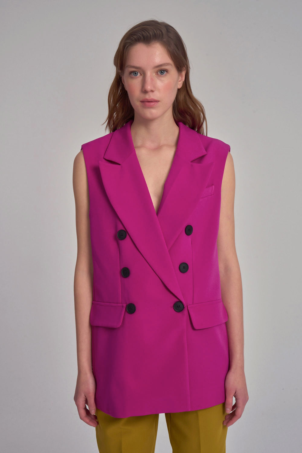 Double Breasted Collar Jacket - Orchid