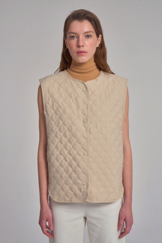 Stone Quilted Vest