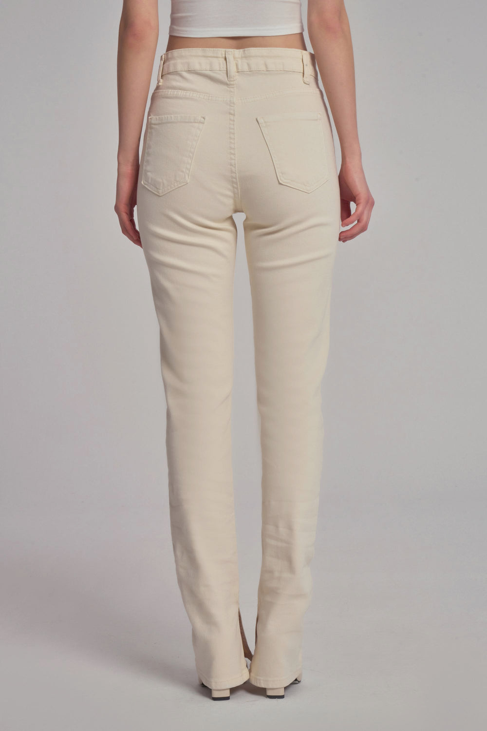 Trousers With Split Legs - Cream