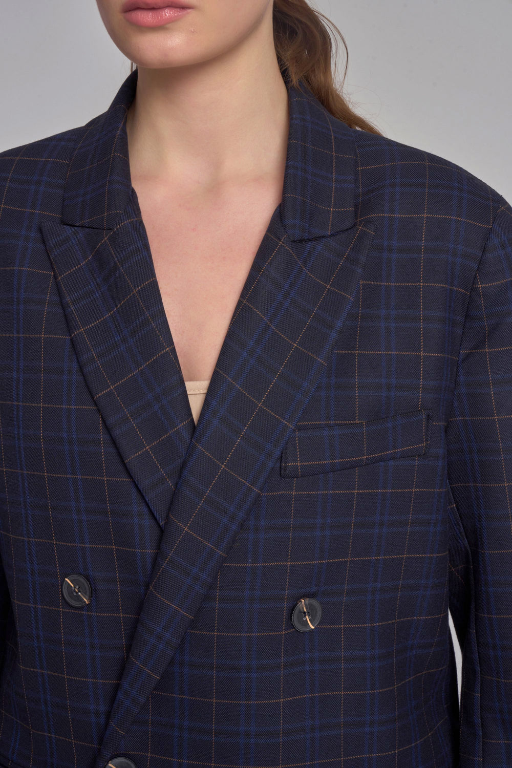 Veste blazer en tissu écossais