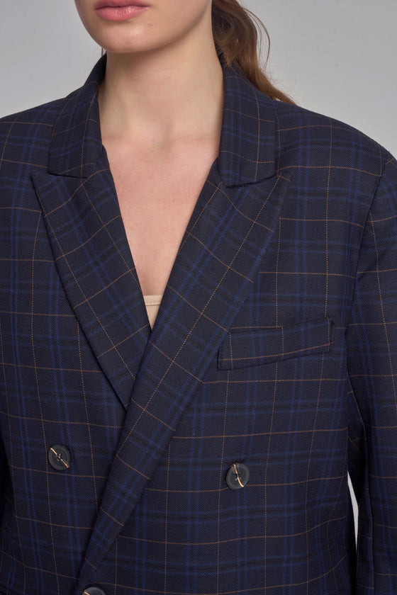 Plaid Double Breasted Jacket