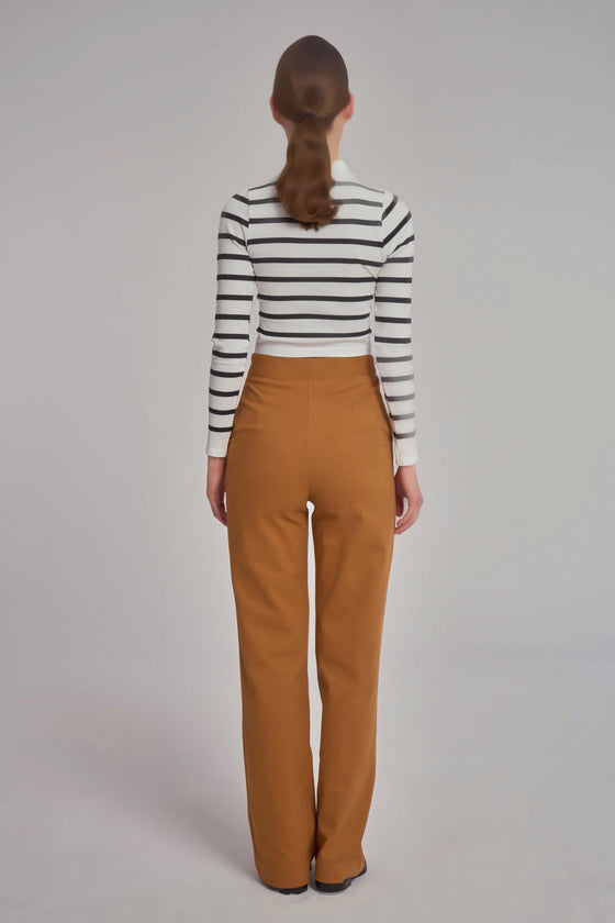 Broek met hoge taille en wijde pijpen