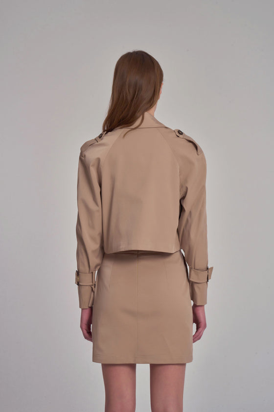 Korte trenchcoat - Beige