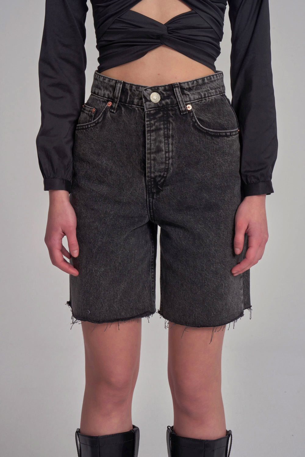 Denim Bermuda Short - Black