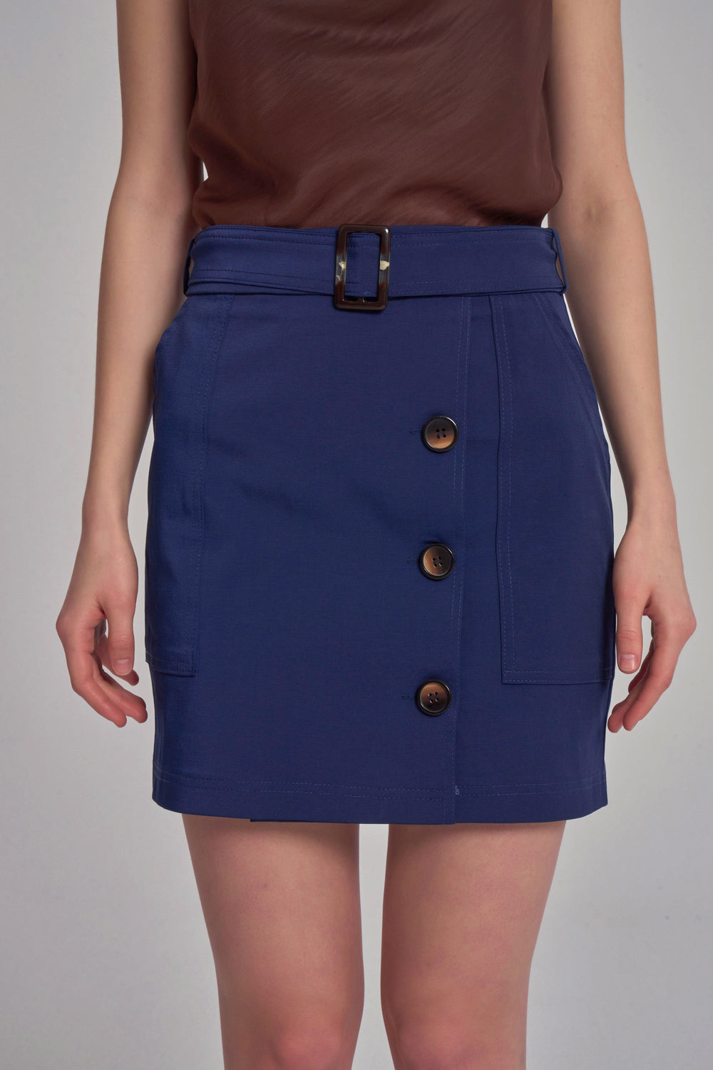 Rok met Knopen - Donkerblauw