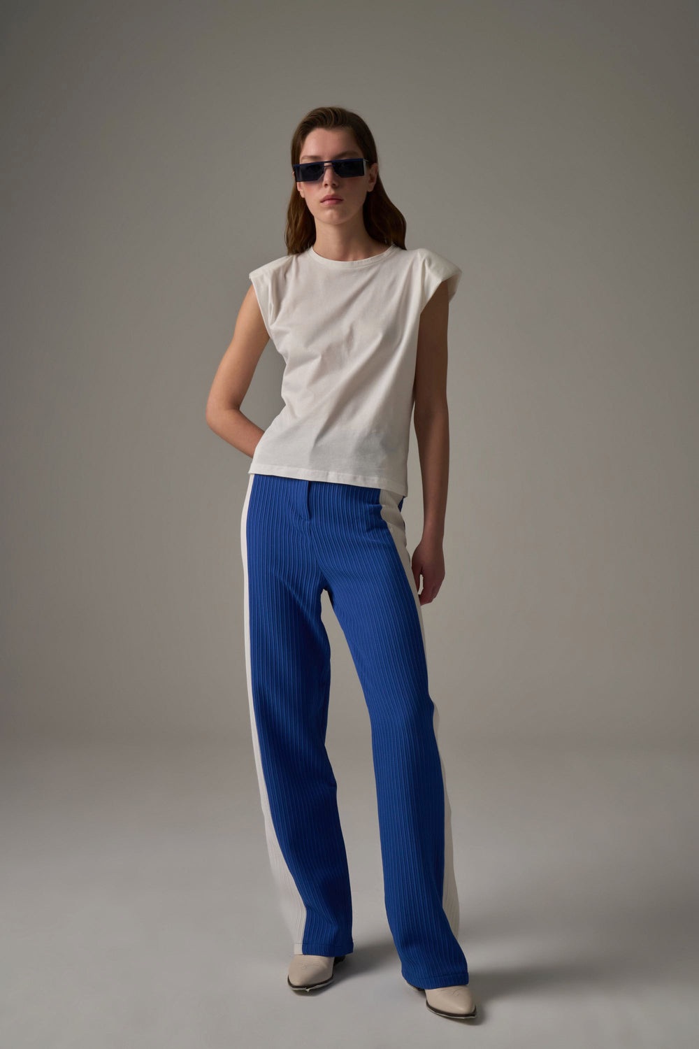 Plated Button Dress Pants