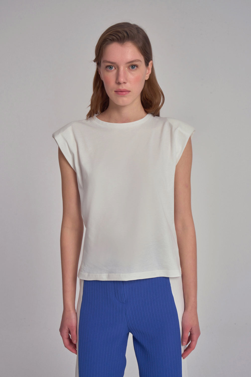 Sleeve T-Shirt With Padded - White