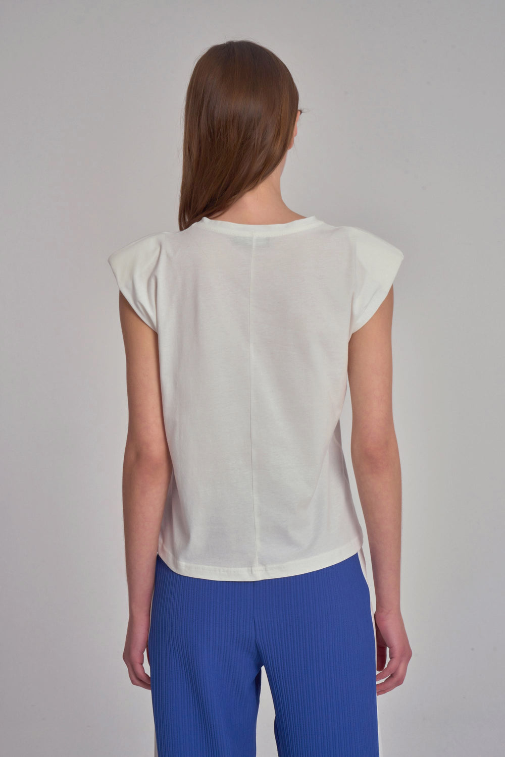 Sleeve T-Shirt With Padded - White