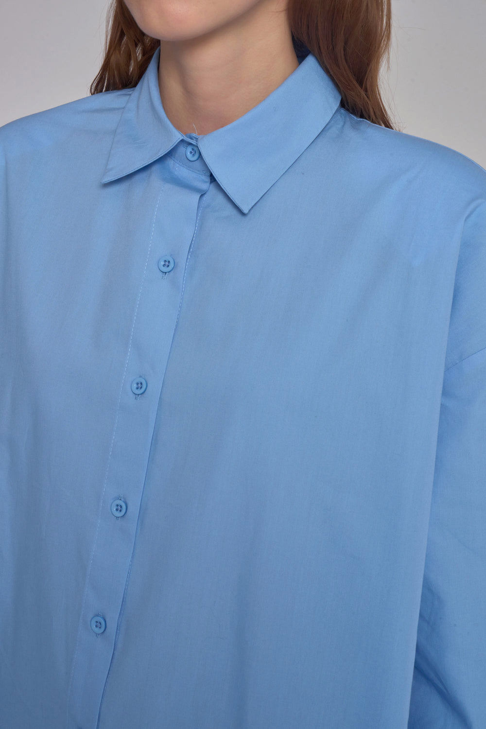 Padded Oversized Shirt - Blue