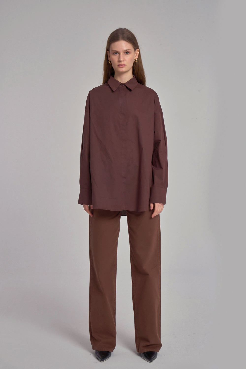 Chemise oversize - Marron foncé