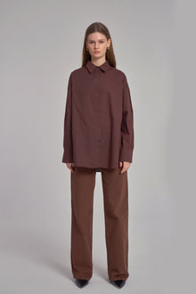  Oversized Shirt - Dark Brown