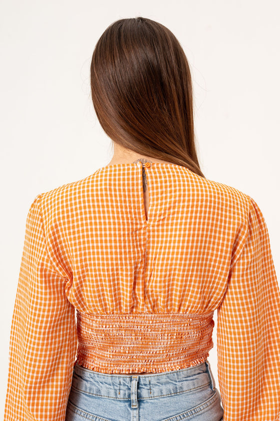 BLOUSE WITH A SHIRRED FRONT