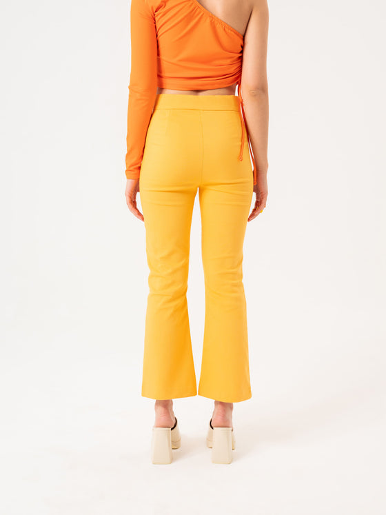 Elastic belted pants - Marigold