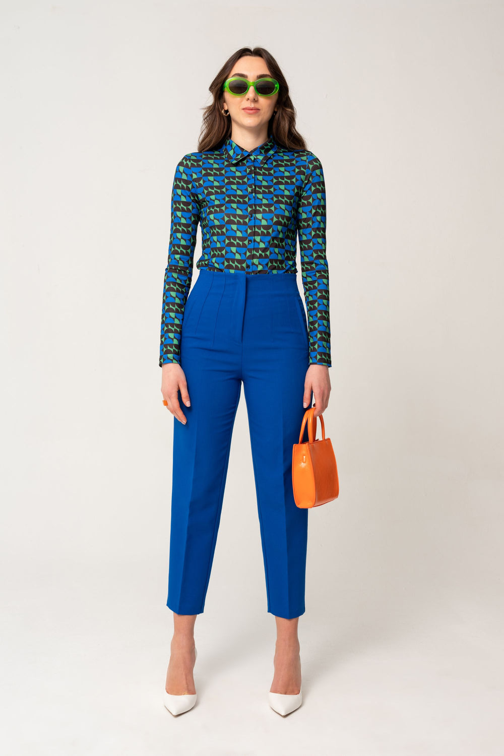 Flat Front Pants Sax Blue