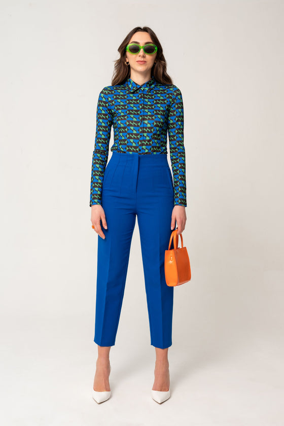 Patterned Micro Shirt Blue Mix