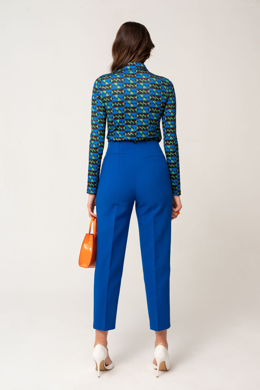 Flat Front Pants Sax Blue