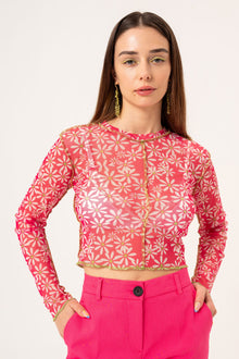  Top transparant - Fuchsia