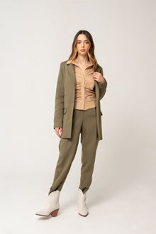  High Waist Carrot Pants Khaki