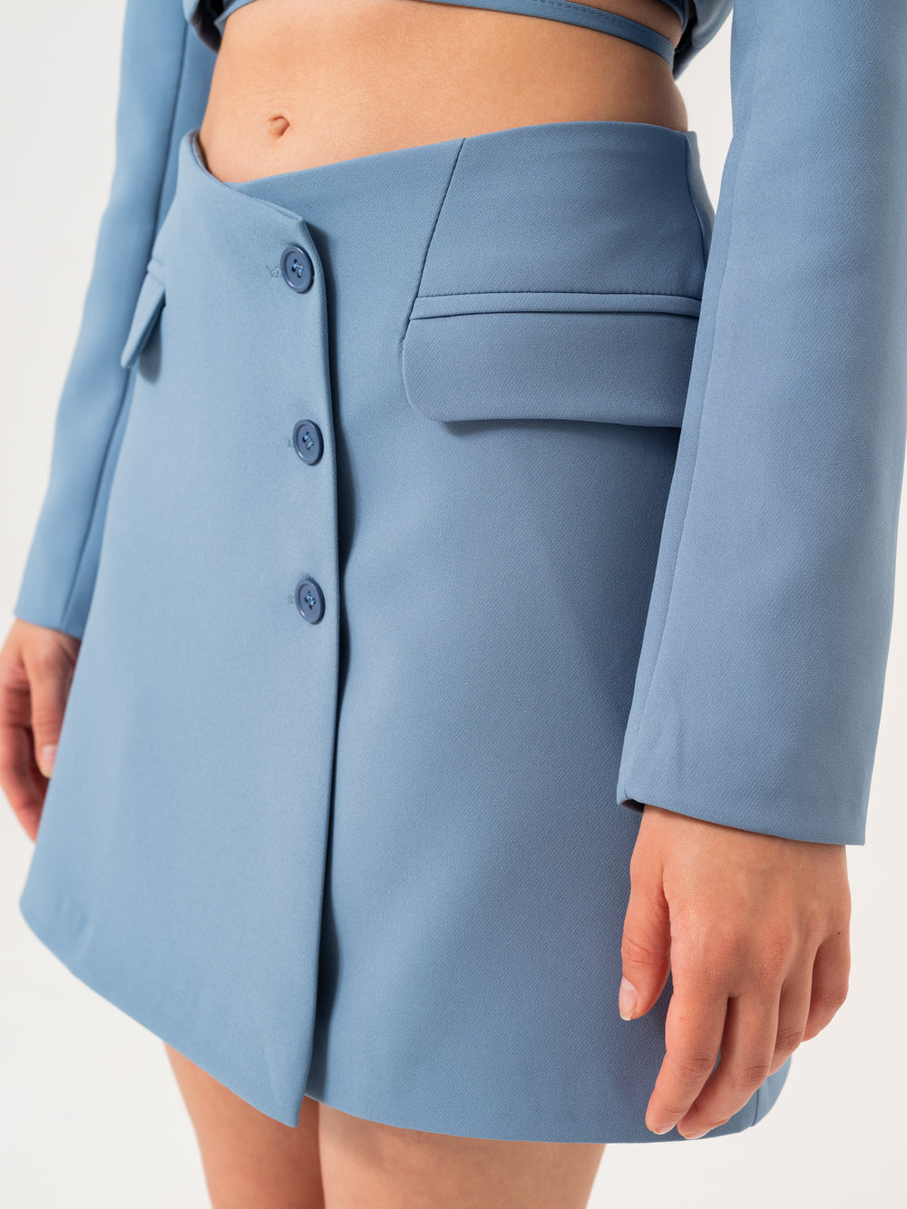 Knotted jacket skirt costume - BLUE