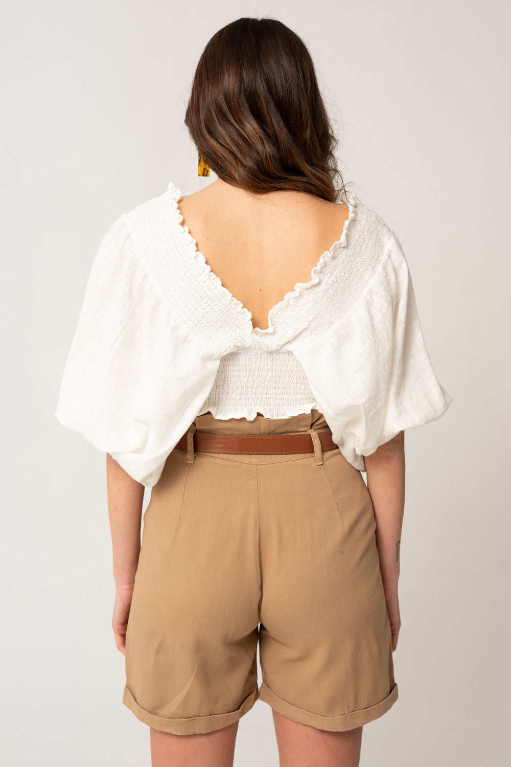 Pleated Gabardine Shorts