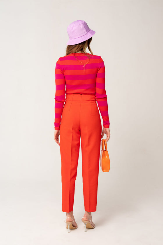 Flat Front Pants Orange