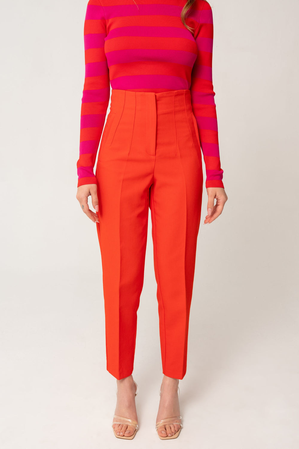 Flat Front Pants Orange