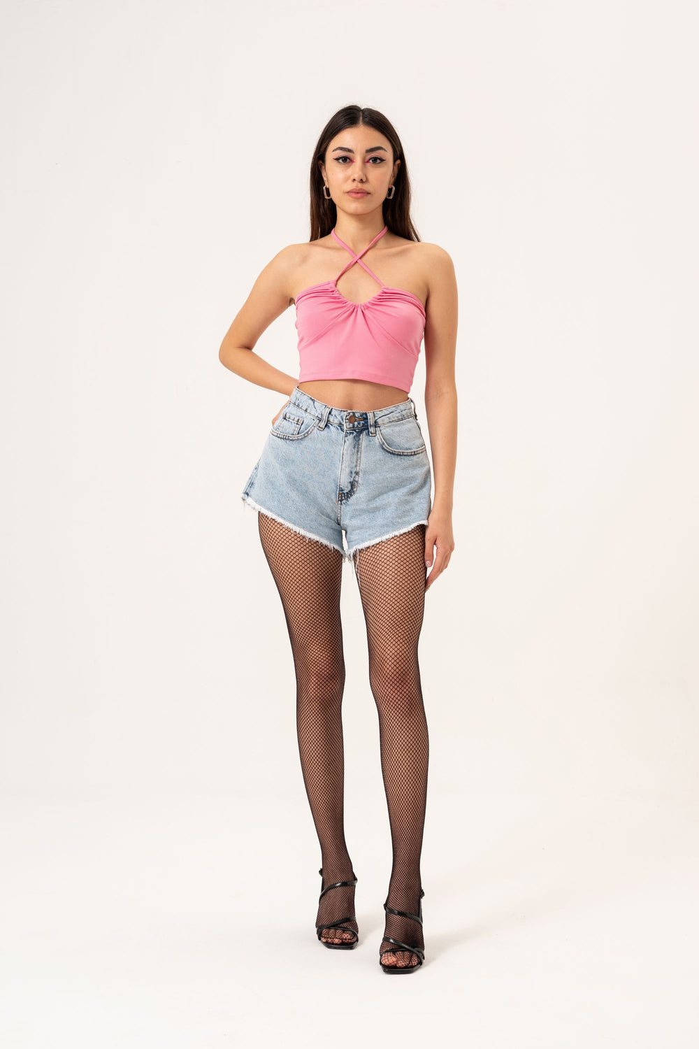 Crop top à bretelles fines - Rose