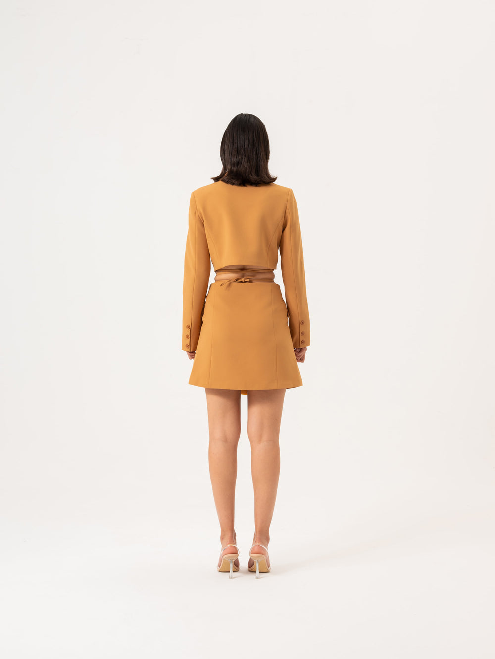 Knotted Jacket Skirt Costume - Tan