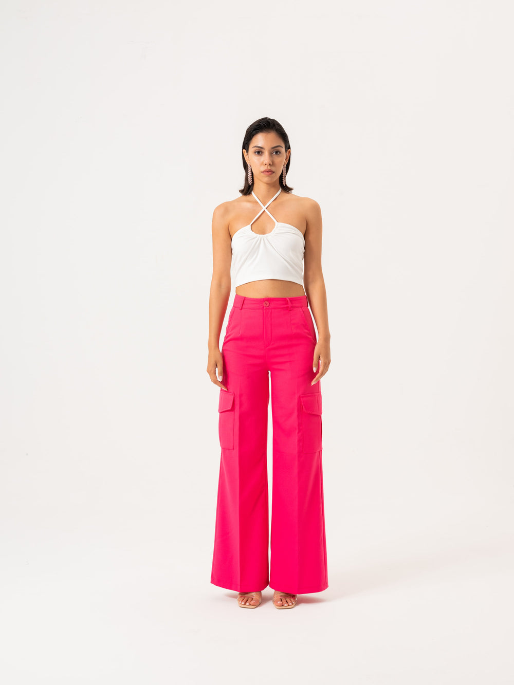 Cargo palazzo pantalon - Fuchsia