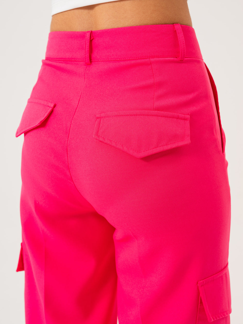 Cargo palazzo pants - Fuchsia