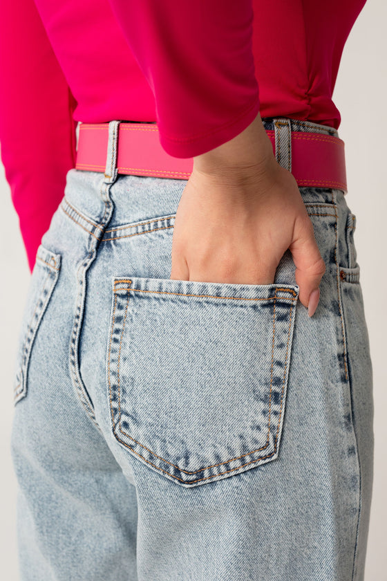 Rechte jeans met hoge taille