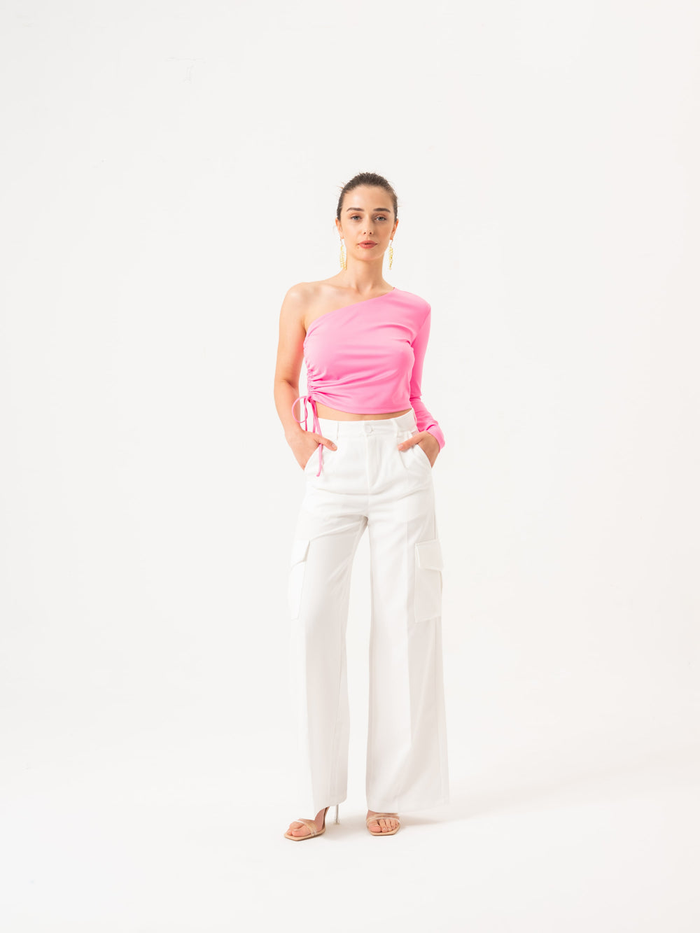 One Shoulder Blouse - Pink