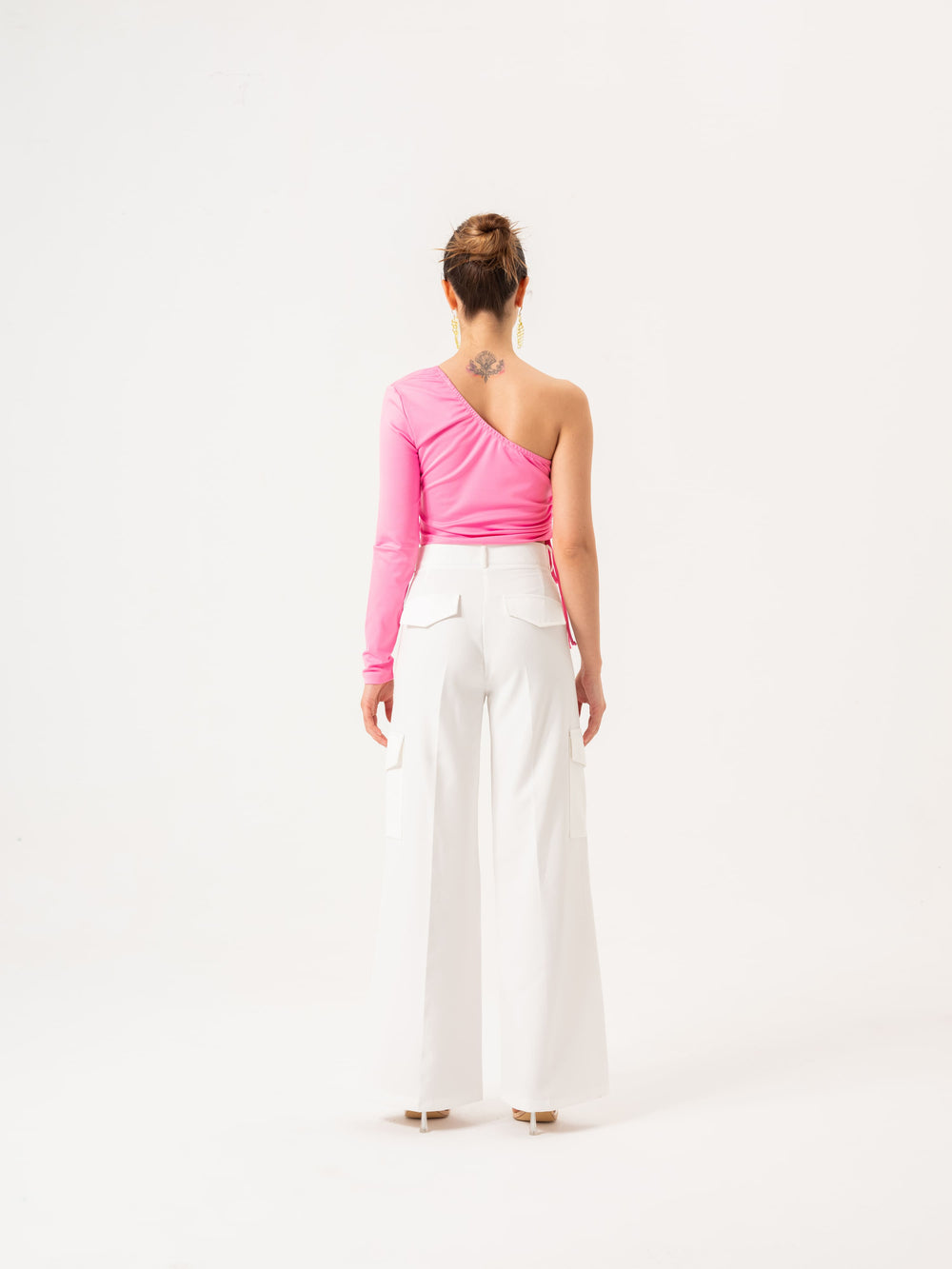 Cargo palazzo pants - White