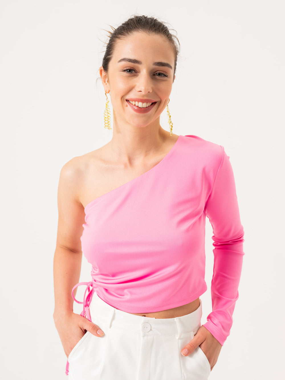 One Shoulder Blouse - Pink