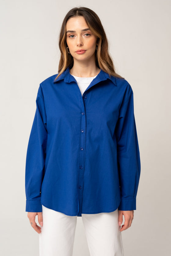 Chemise à manches longues bleu marine