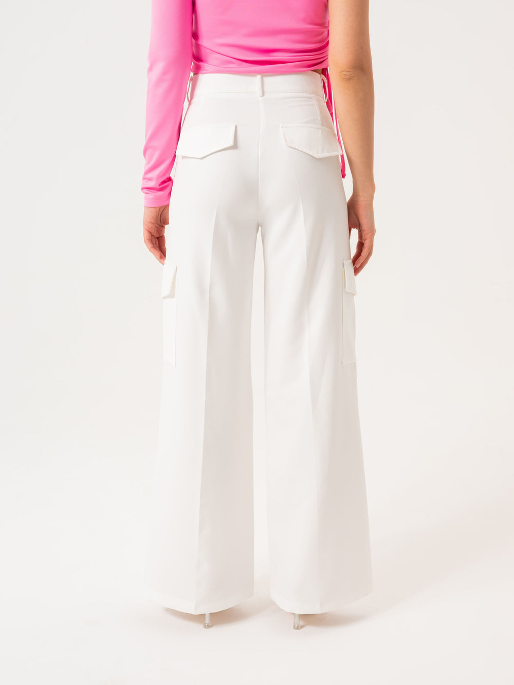 Cargo palazzo pants - White